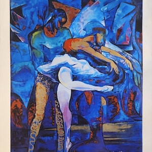 Pas de Deux Exclusive Estate Signed Giclee by William Tolliver: Ballet Masterpiece in Black Art
