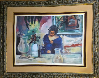 William Tolliver Signed Giclée - 'Woman with Wine'