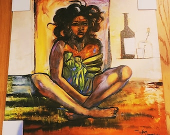William Tolliver Signed Giclée - 'Lady with Legs Crossed'