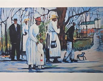 William Tolliver Signed Serigraph - 'Sunday Service'