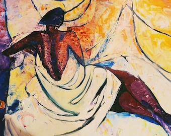 William Tolliver Signed Giclée - 'Lady with Sheet'