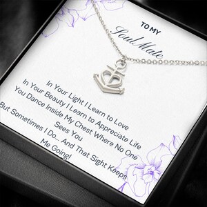 An meine Soulmate Halskette Geschenk für Sie, personalisierter Anker Charm Anhänger, Jahrestag Halskette, Soulmate Geschenk, Weihnachtsgeschenk. Valentinstag