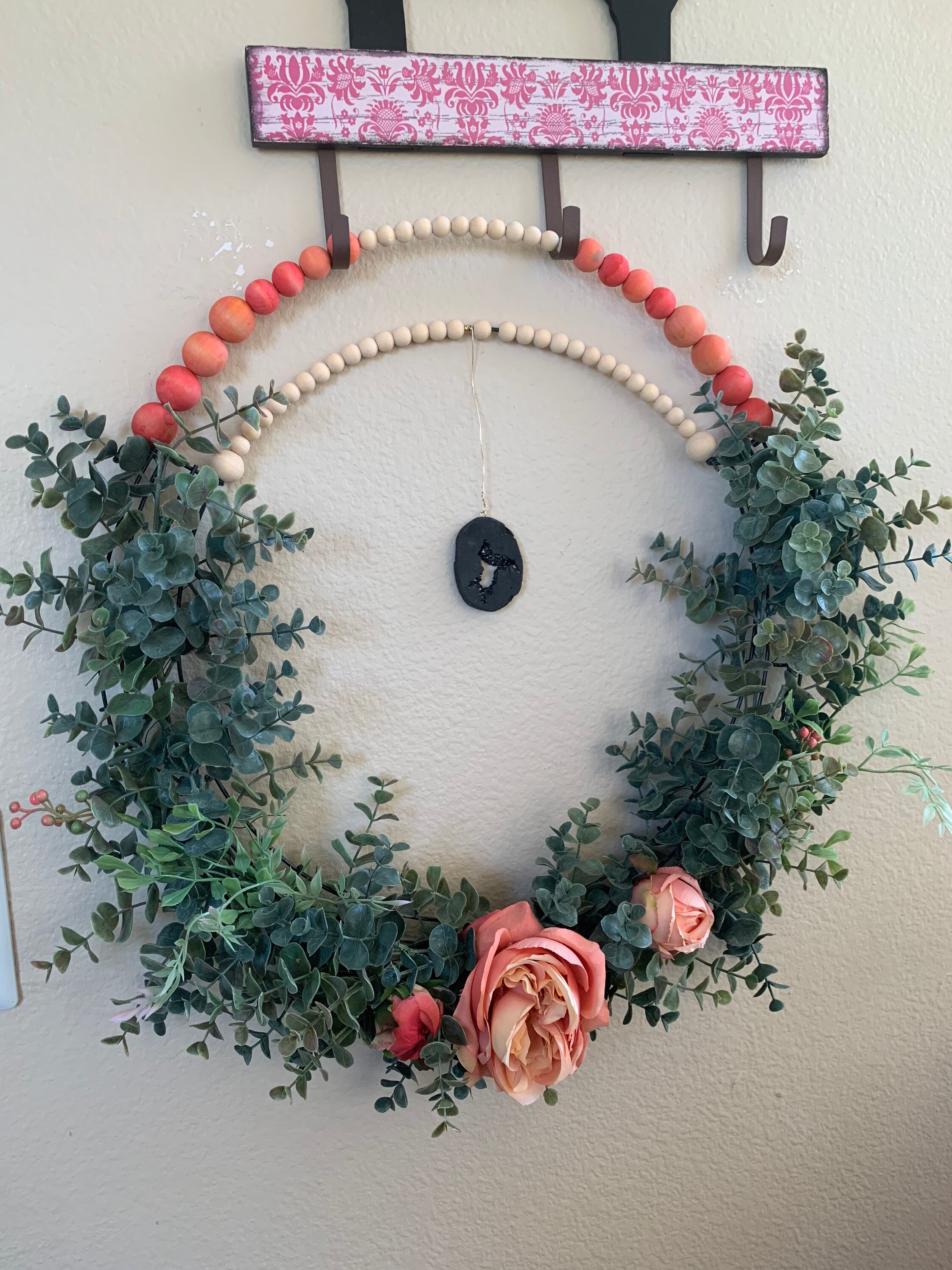 Custom crystal/stone floral wreath Etsy