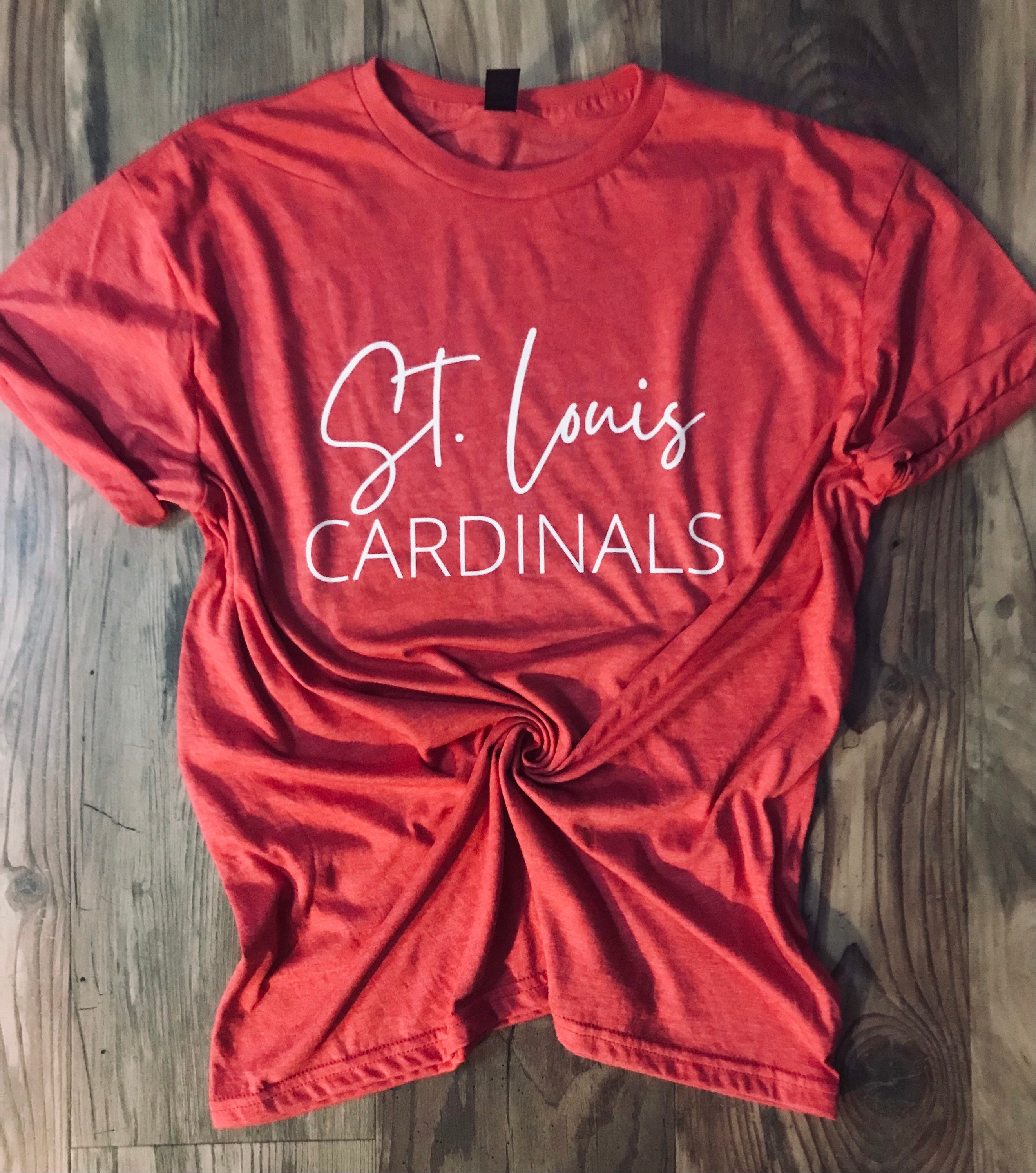 BlushAndCharm Cardinals Baseball T-Shirt | Bleached Cardinals Shirt | St. Louis Cardinals | Leopard T-Shirt | Cardinals Graphic T-Shirt