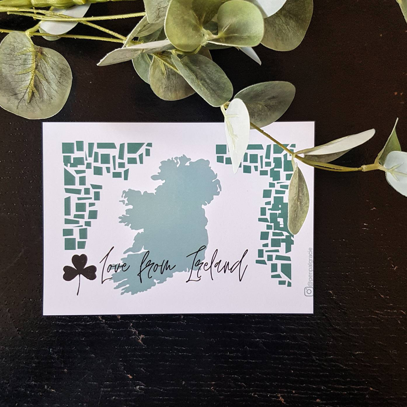 Liebe aus Irland Postkarte Karte von Irland Kleeblatt Etsy