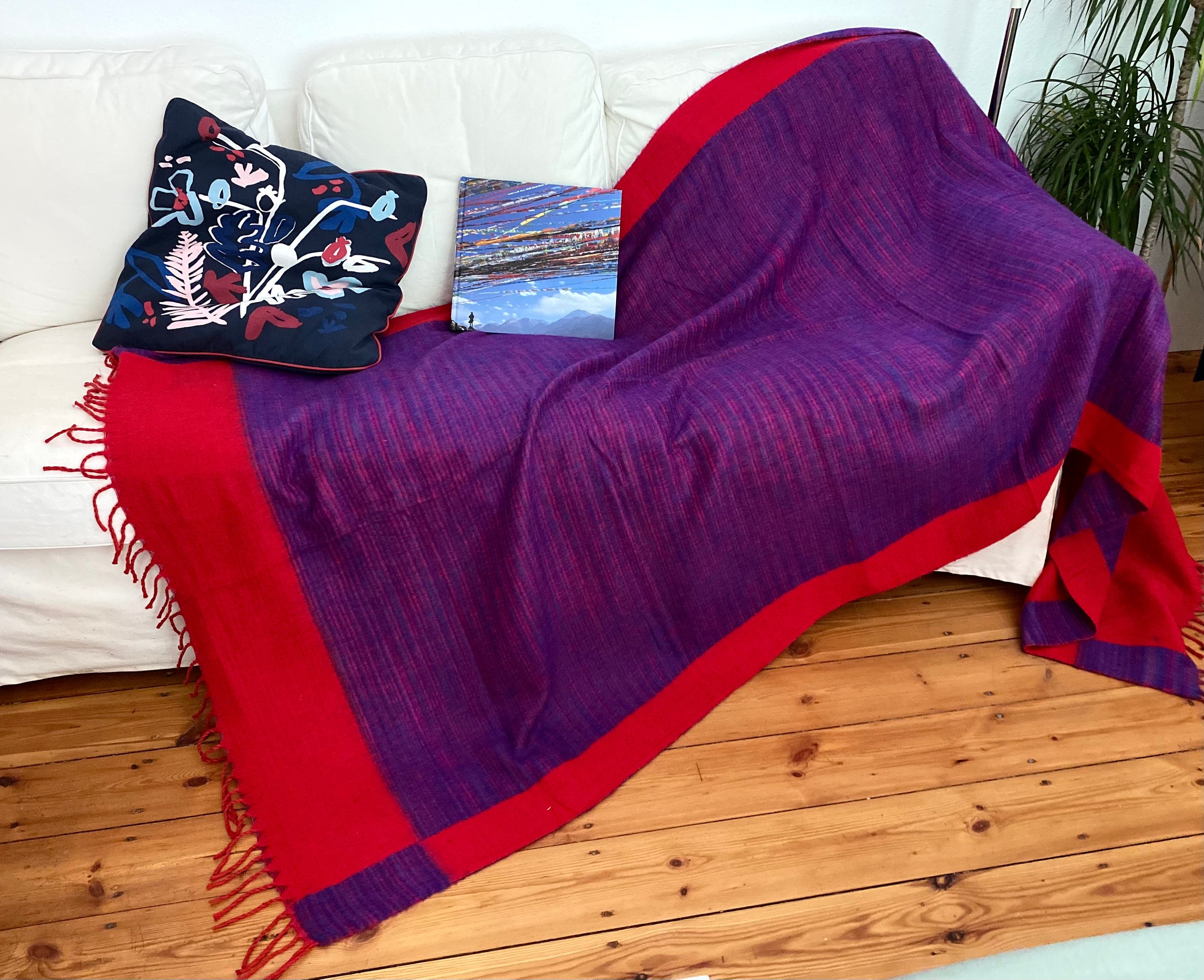 Tibetan Wool Blanket Red Soft Oversized Shawl/Tibetan Wool Etsy