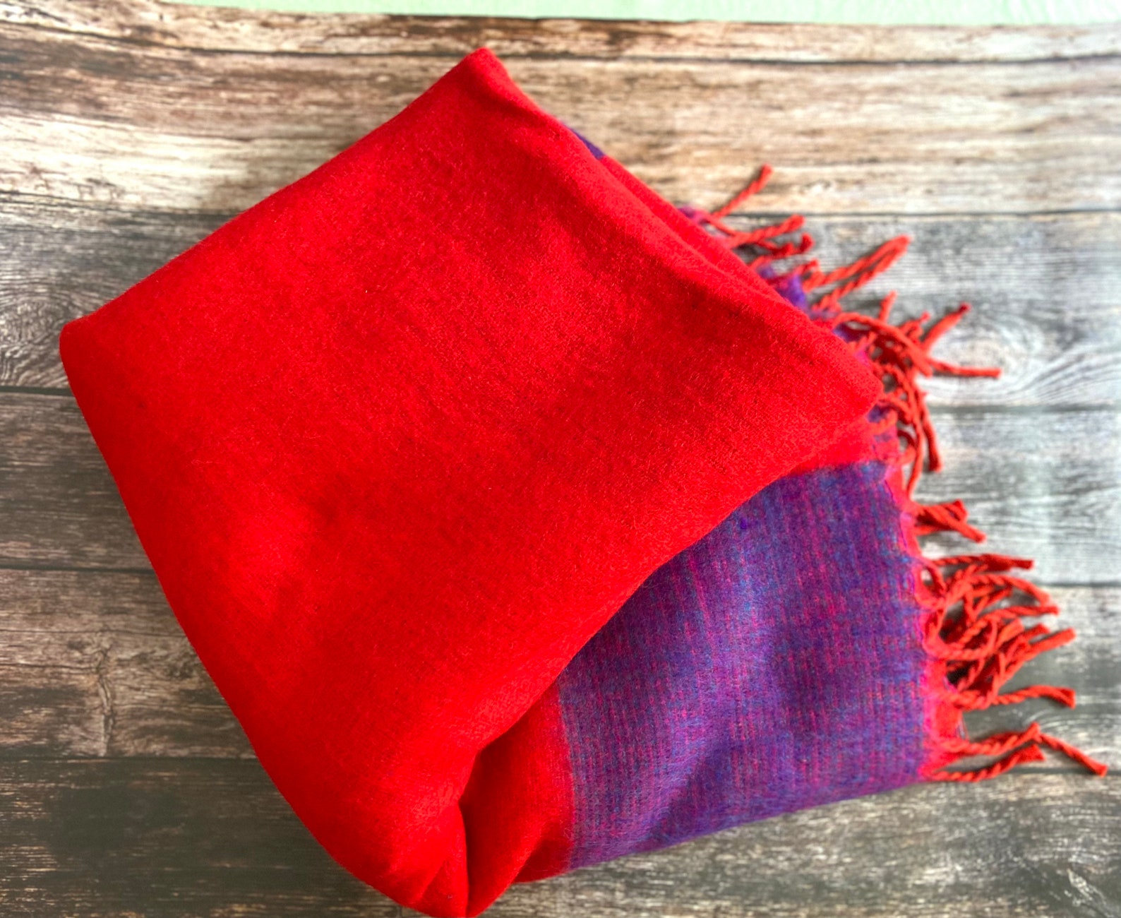 Tibetan Wool Blanket Red Soft Oversized Shawl/Tibetan Wool Etsy