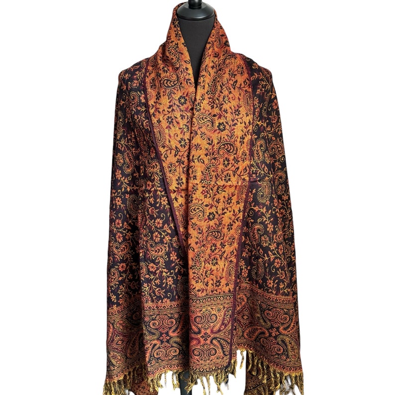 Tibetaanse 'Yak Wool' Deken Zachte Oversized Gemengde Kleur Sjaal, Warme Sjaal, Hoge Kwaliteit, Handgemaakt in Nepal, 100cmx200cm afbeelding 3