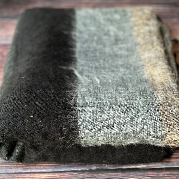 Extra Soft High Quality 'Yak Wool' Blanket , Throw Travel, Meditation Blanket, Yoga Blanket, 115cm x 245cm made in Nepal