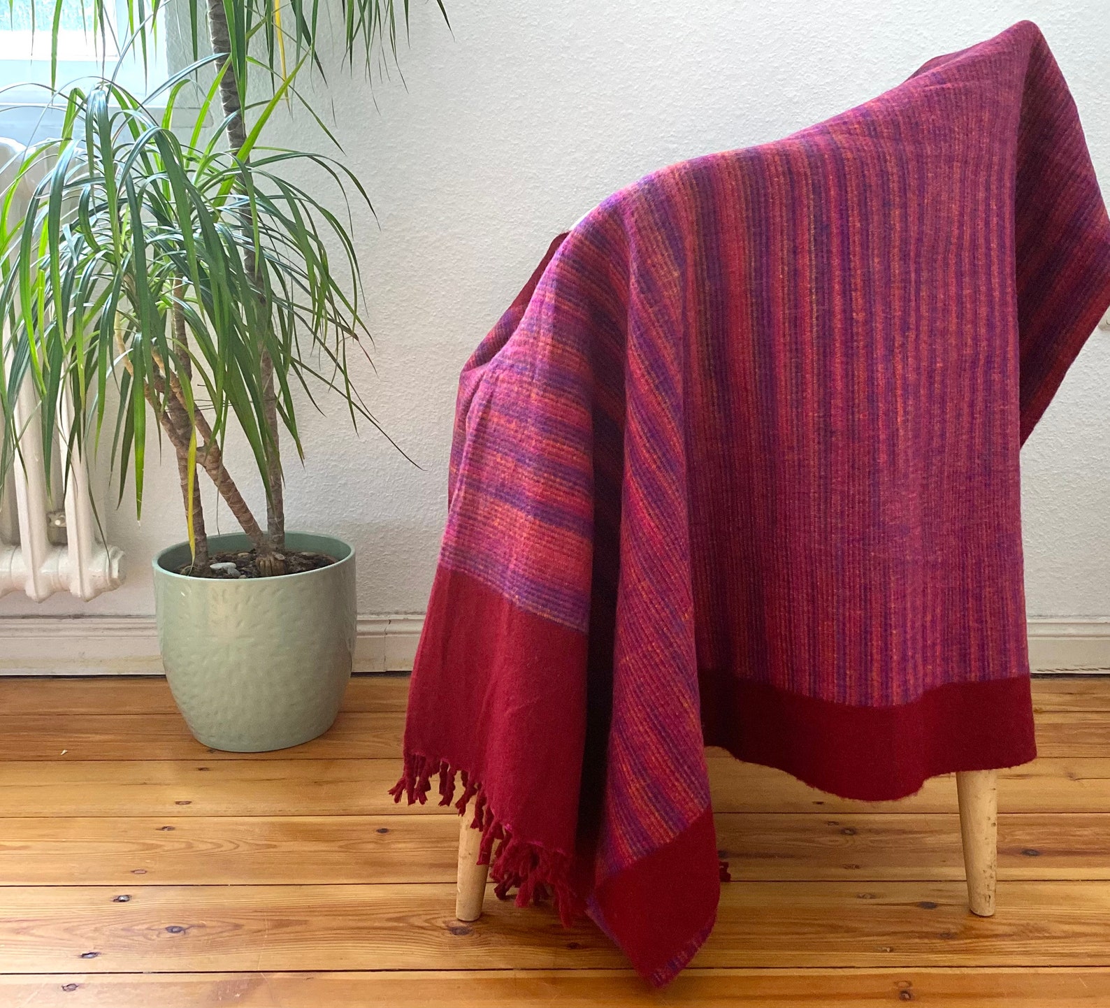 Tibetan Yak Wool Blanket Red Soft Oversized Shawl meditation Etsy