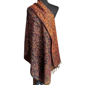 Tibetaanse 'Yak Wool' Deken Zachte Oversized Gemengde Kleur Sjaal, Warme Sjaal, Hoge Kwaliteit, Handgemaakt in Nepal, 100cmx200cm afbeelding 2