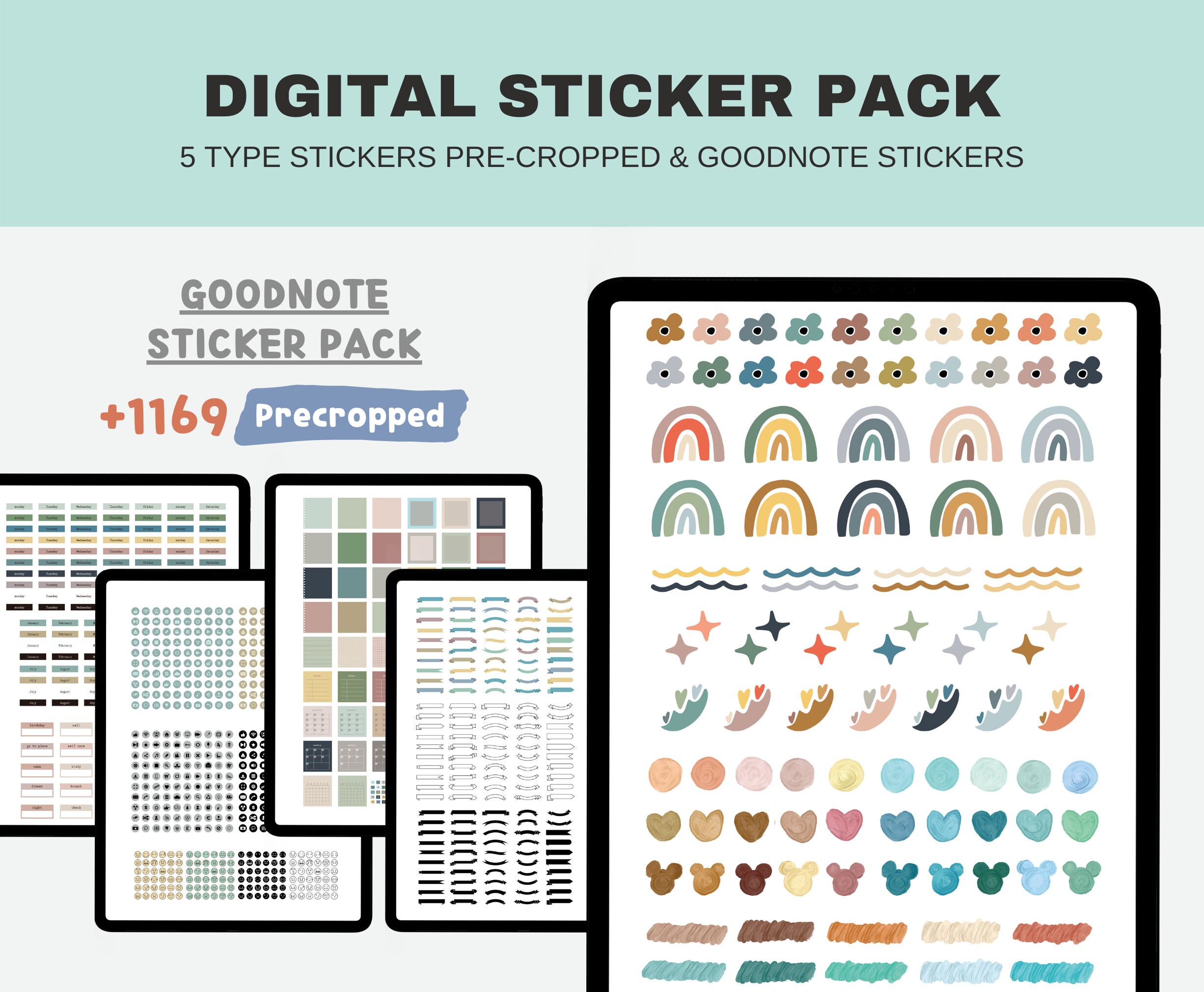 Minimalistische Goodnotes Sticker Sticker Bundle Sticker Etsy