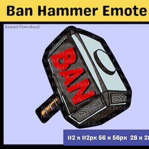 Ban Hammer Twitch Emote/Discord Emote/Youtube/Streamer