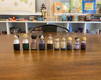 Pioneer Inspired peg dolls (female characters)
