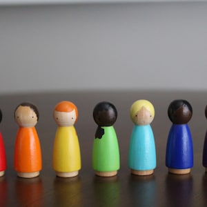 Rainbow Wooden Peg Dolls