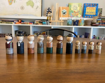 Pioneer Inspired peg dolls (men characters)