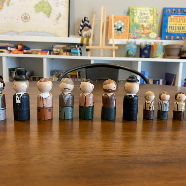 Pioneer Inspired peg dolls (men characters)