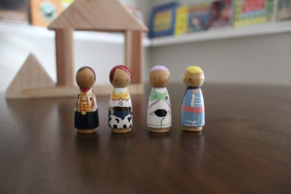 Handmade Toy Story Wooden Peg Dolls Etsy
