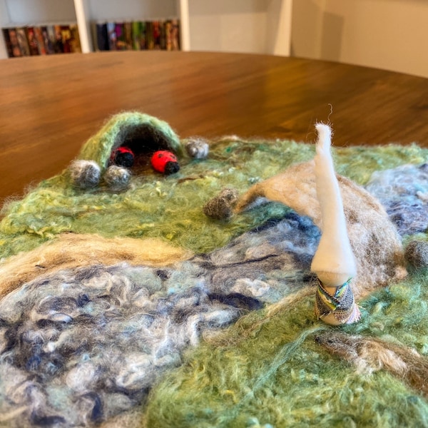 Needle felted Forest play mat