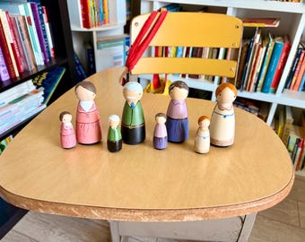 Inspired by Anne of Green Gables Wooden Peg Doll set