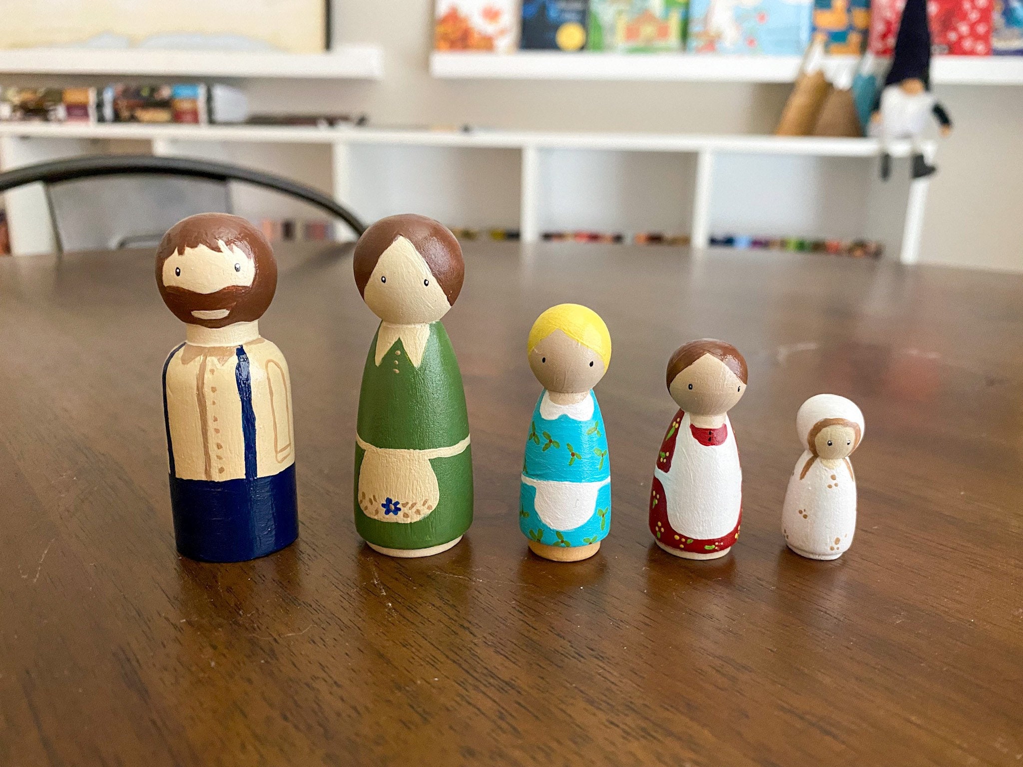 Little House on the Praire Inspired peg doll set