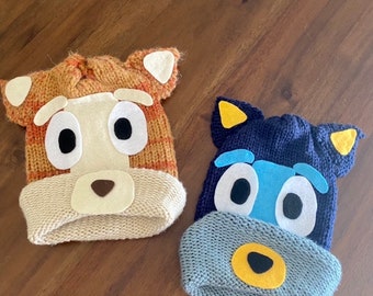 Cappello lavorato a maglia personalizzato ispirato a Bluey