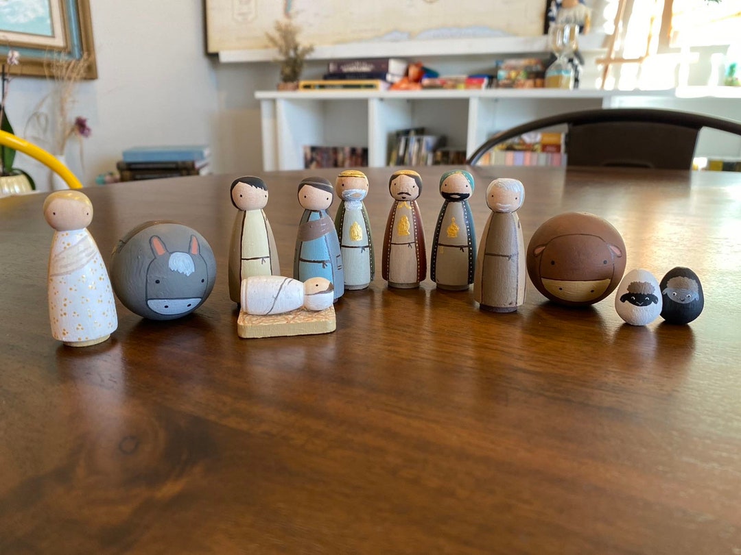 Nativity Peg Doll Set - Etsy