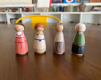 Anne of Green Gables Wooden Peg Doll set