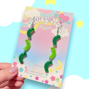 Pickle Party Acrylic Laser cut Earrings, Pickle gifts, pickle lovers, kawaii, food earrings
