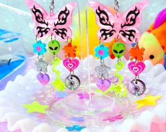 90s and Early 2000s Inspired Acrylic Earrings, Y2K Earrings, Laser Cut Acrylic Earrings