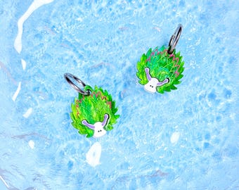 Mini Leaf Sheep Acrylic Earrings, Sea Creature Earrings and Accessories, Nudibranch Gifts