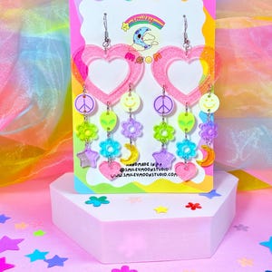 90s Inspired Acrylic Earrings, Y2K Earrings, Laser Cut Acrylic Earrings image 1