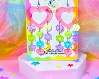 90s Inspired Acrylic Earrings, Y2K Earrings, Laser Cut Acrylic Earrings