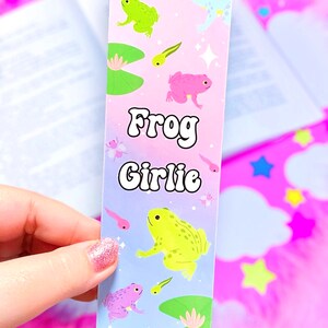 Frog Girlie Bookmark, Bookmarks, Bookish Gift, Frog Gift