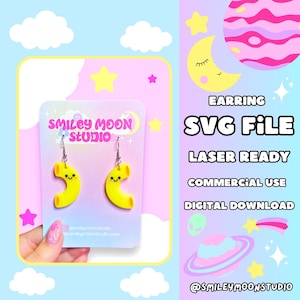 Pendientes de macarrones SVG, SVG listo para usar con láser, Pendientes de acrílico SVG, Archivo de corte listo para usar con Glowforge, Pendientes de comida SVG, Pendientes de pasta SVG