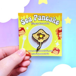 Sea Pancake Enamel Pin, Stingray Enamel Pin