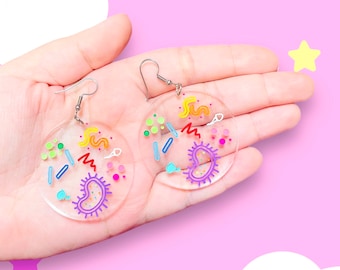 Petri Dish Acrylic Earrings, Laser cut Acrylic Art, Science Gifts, Science Earrings