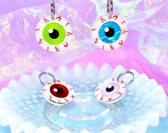 Jelly Eyeball Acrylic Earrings, Laser Cut Acrylic Earrings, Halloween Earrings, Creepy Earrings, Eyeball Earrings