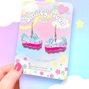 Cotton Candy Nudibranch Acrylic Earrings, Sea Slug Earrings, Nudibranch Gifts, Nudibranch Earrings