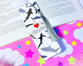 Shark Bookmark, Bookmarks, Bookish Gift, Marine Biology Gift