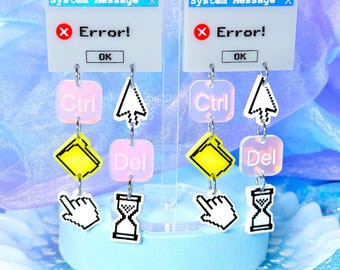 Nostalgic Computer Acrylic Earrings, Frutiger Aero Inspired Earrings