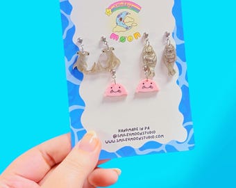 Sea Critter Earrings Mini Pack (v2), Shark Earrings, Manatee Earrings, Blobfish Earrings, Laser Cut Acrylic Earrings