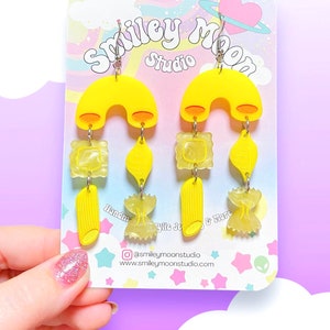 Pasta Lover Earrings, Pasta Acrylic Earrings, Foodie Earrings, Laser Cut Acrylic Earrings