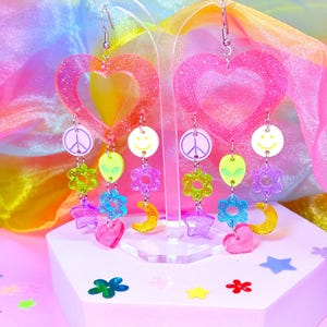 90s Inspired Acrylic Earrings, Y2K Earrings, Laser Cut Acrylic Earrings image 7