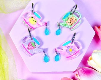 Whimsical Watering Can Acrylic Earrings
