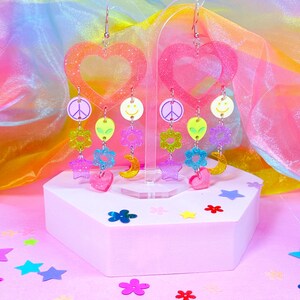 90s Inspired Acrylic Earrings, Y2K Earrings, Laser Cut Acrylic Earrings image 8