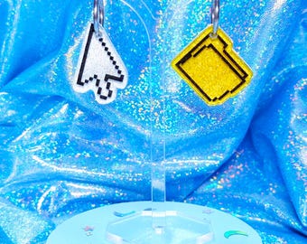 Nostalgic Computer Acrylic Earrings, Computer Cursor Earrings, Frutiger Aero Inspired