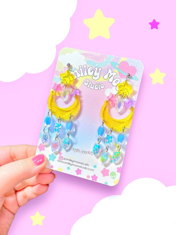 Celestial Queen Acrylic Earrings, Laser Cut Acrylic Earrings, Whimsical Earrings