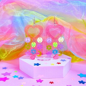 90s Inspired Acrylic Earrings, Y2K Earrings, Laser Cut Acrylic Earrings image 3