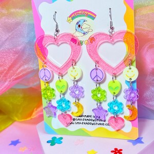 90s Inspired Acrylic Earrings, Y2K Earrings, Laser Cut Acrylic Earrings image 6